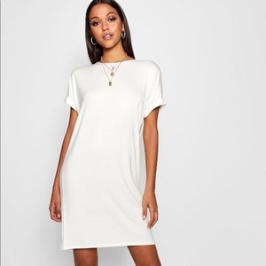 Ivory Boohoo Tall Oversized T-Shirt Dress